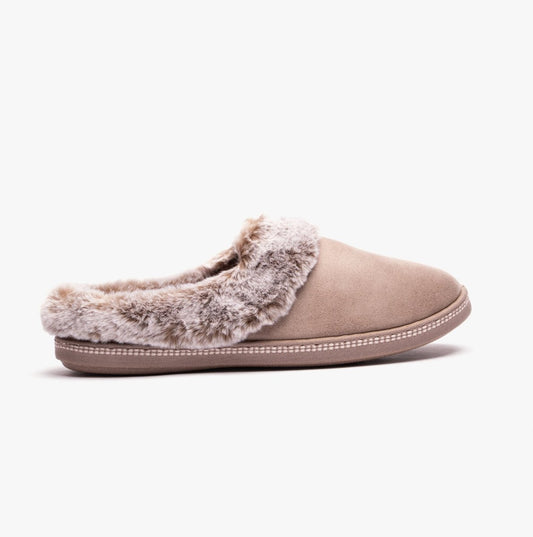 Skechers COZY CAMPFIRE - LOVELY LIFE Womens Indoor Slippers Taupe - Shuperb