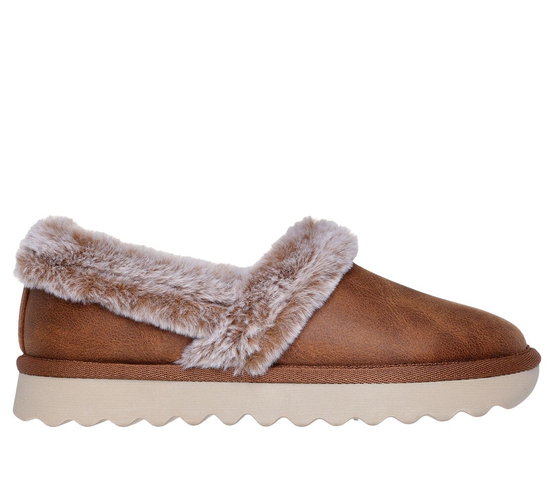 Skechers COZY UP Womens Slippers Chestnut - Shuperb