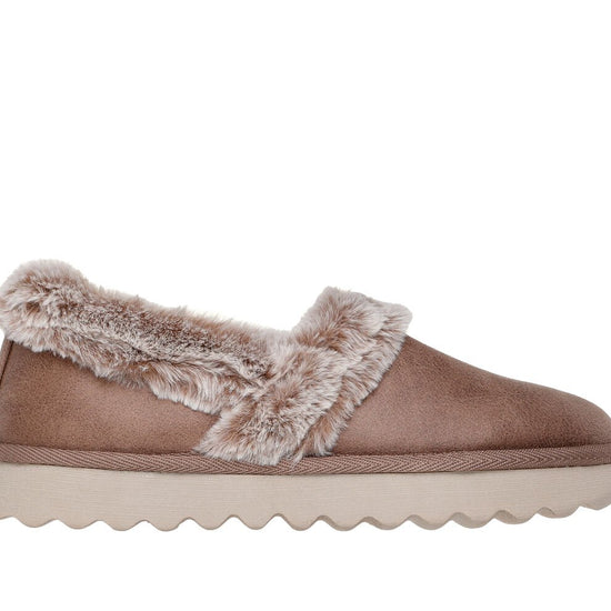 Skechers COZY UP Womens Slippers Taupe - Shuperb