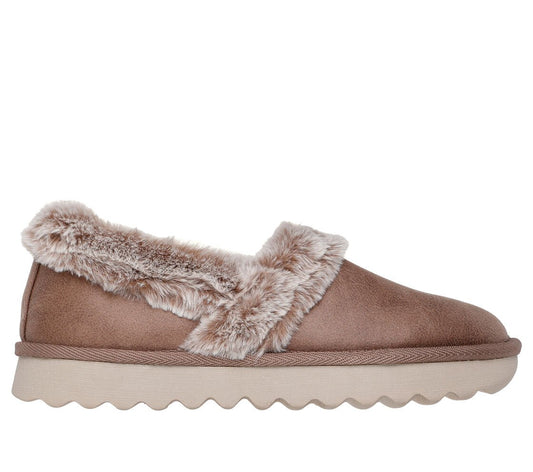 Skechers COZY UP Womens Slippers Taupe - Shuperb