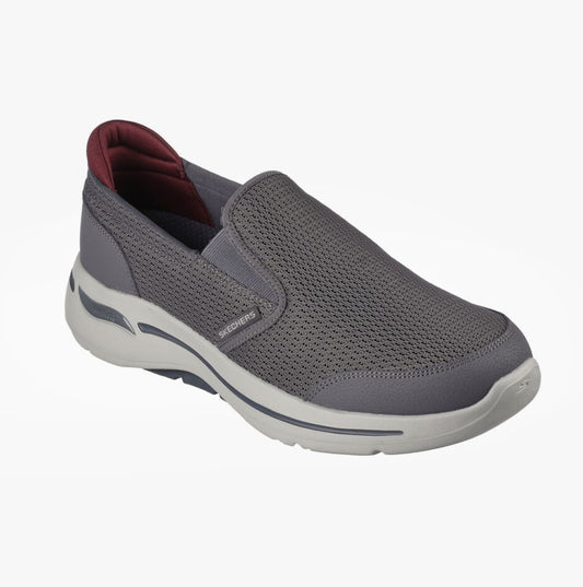 Skechers GO WALK ARCH FIT - ROBUST COMFORT Mens Slip - On Trainers Charcoal/Grey - Shuperb