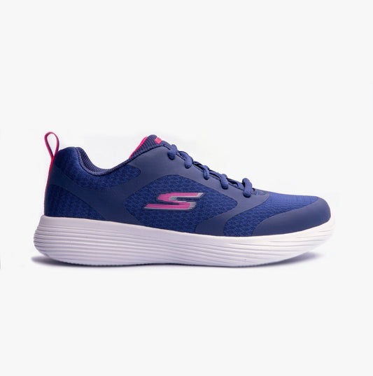 Skechers GO RUN 400 V2 - RUNNER RESET Girls Trainers Navy/Pink - Shuperb