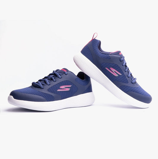 Skechers GO RUN 400 V2 - RUNNER RESET Girls Trainers Navy/Pink - Shuperb