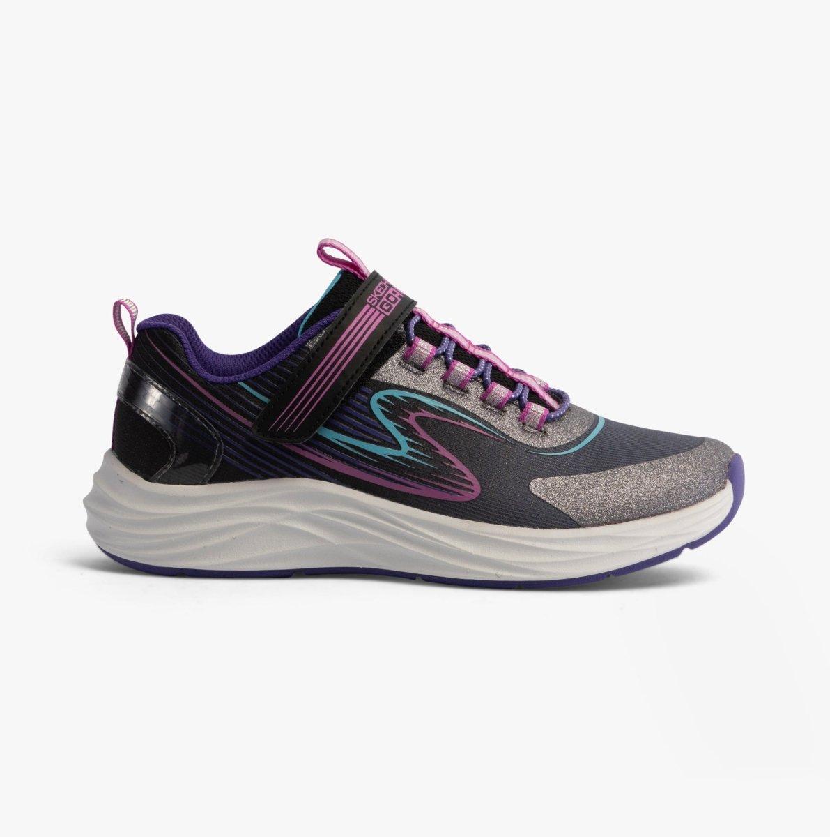 Skechers GO - RUN - ACCELERATE Girls Trainers Black/Multi - Shuperb