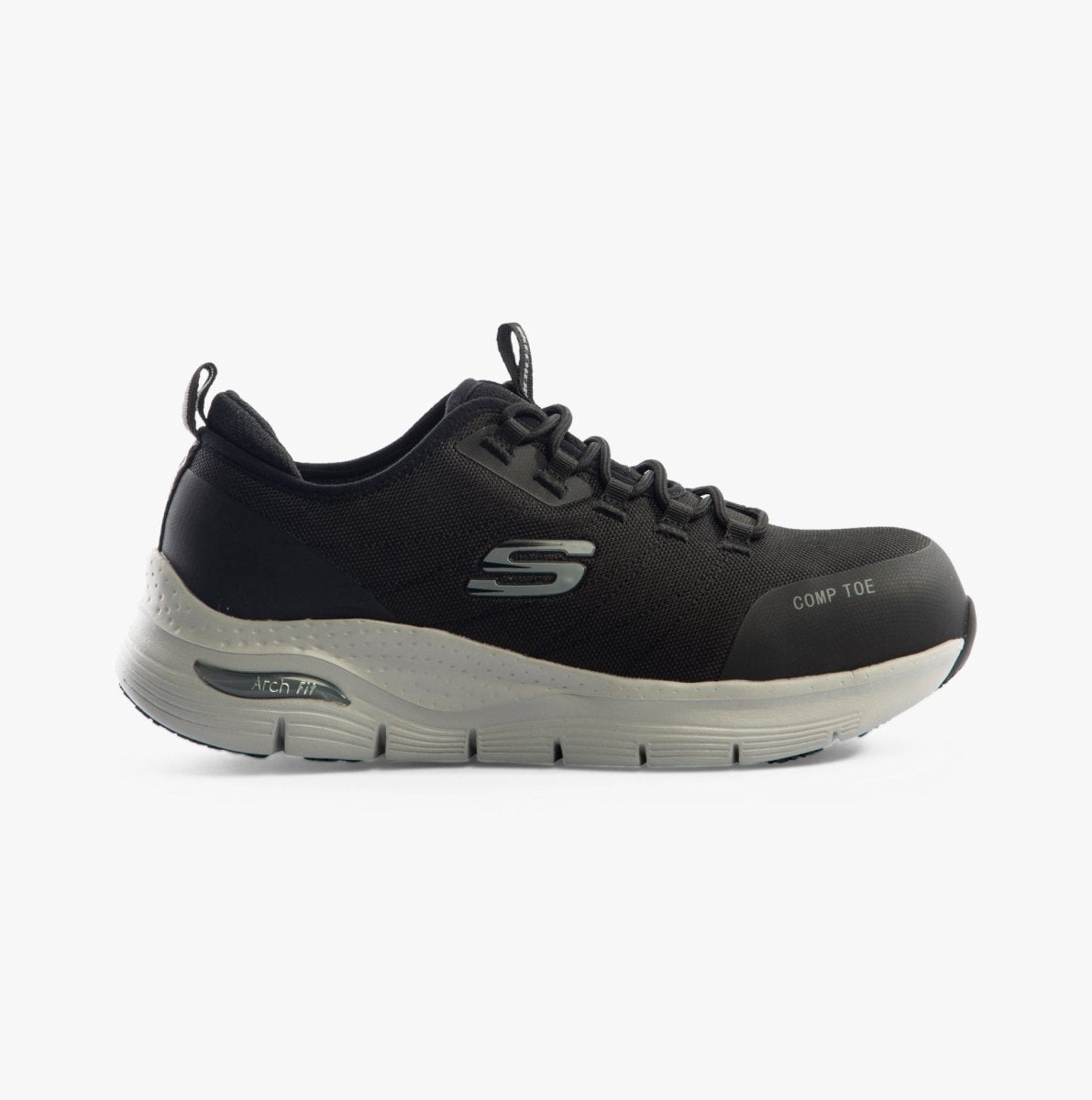 Skechers Work 108075EC/BKGY ARCH FIT - EBINAL SR Womens Trainers Black/Grey - Shuperb