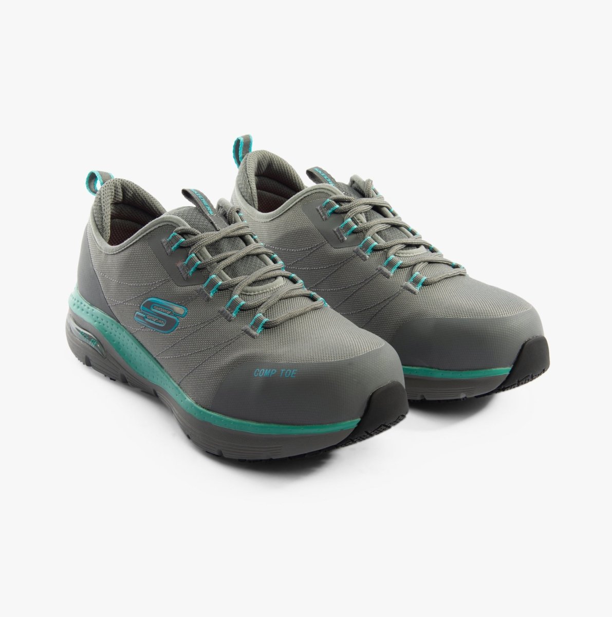 Skechers Work 108075EC/GYAQ ARCH FIT - EBINAL SR Womens Trainers Grey/Aqua - Shuperb