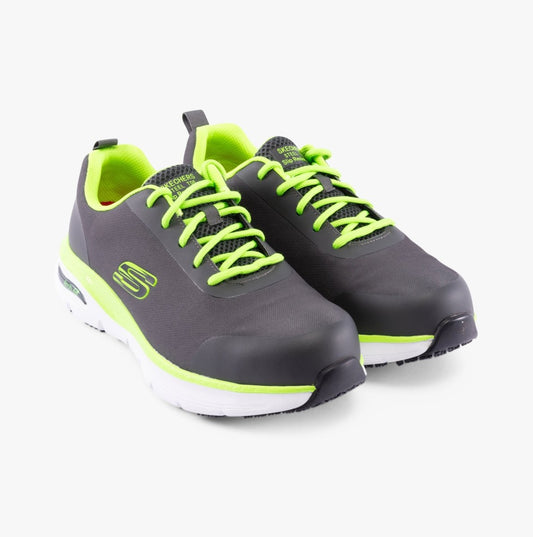 Skechers Work ARCH FIT SR - RINGSTAP Mens Safety Trainers Charcoal/Lime - Shuperb