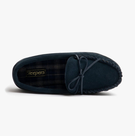 Sleepers Sleepers Mens Slippers Navy Blue - Shuperb