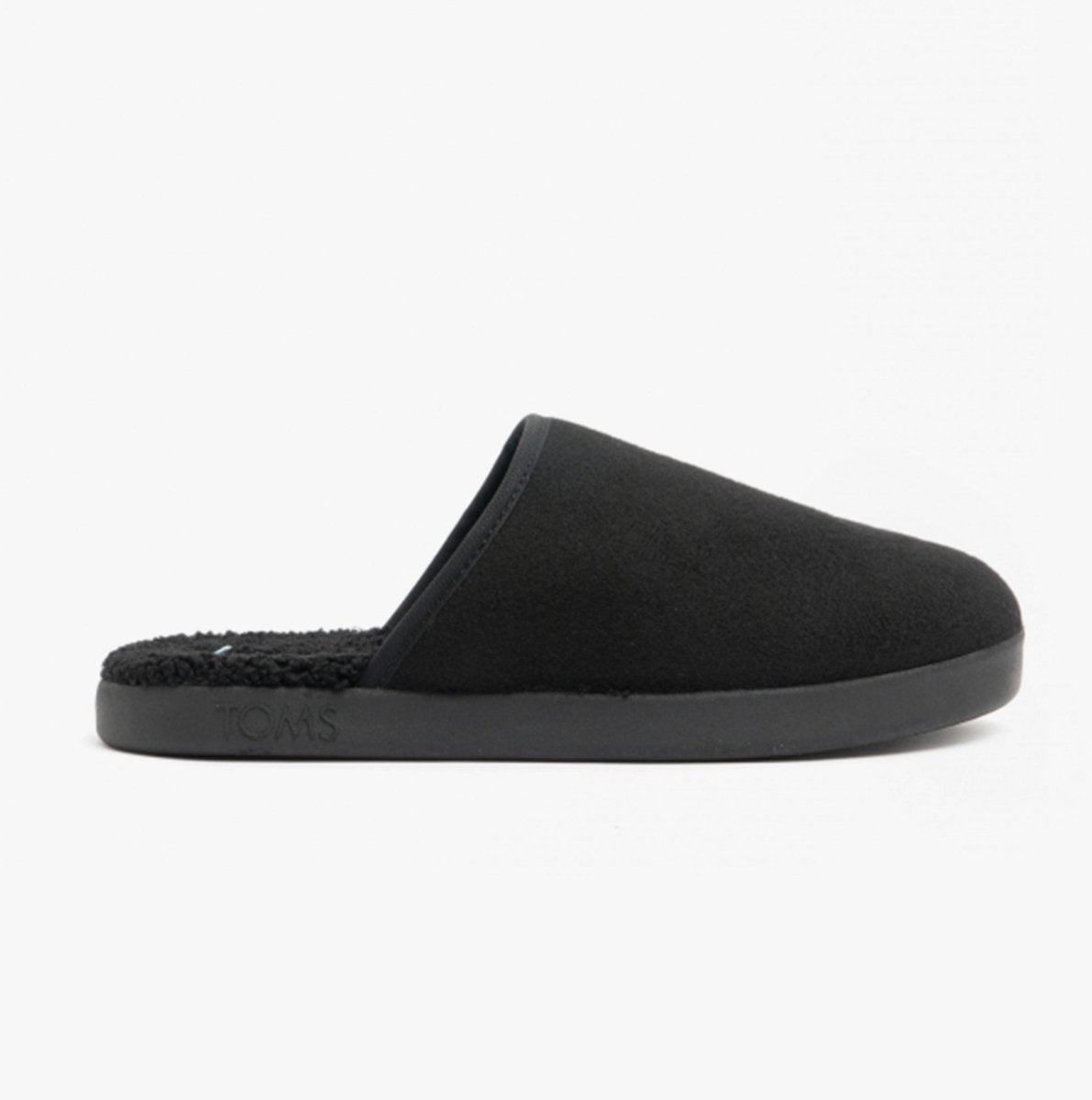 TOMS HARBOR Mens Felt Mule Slippers Black - Shuperb