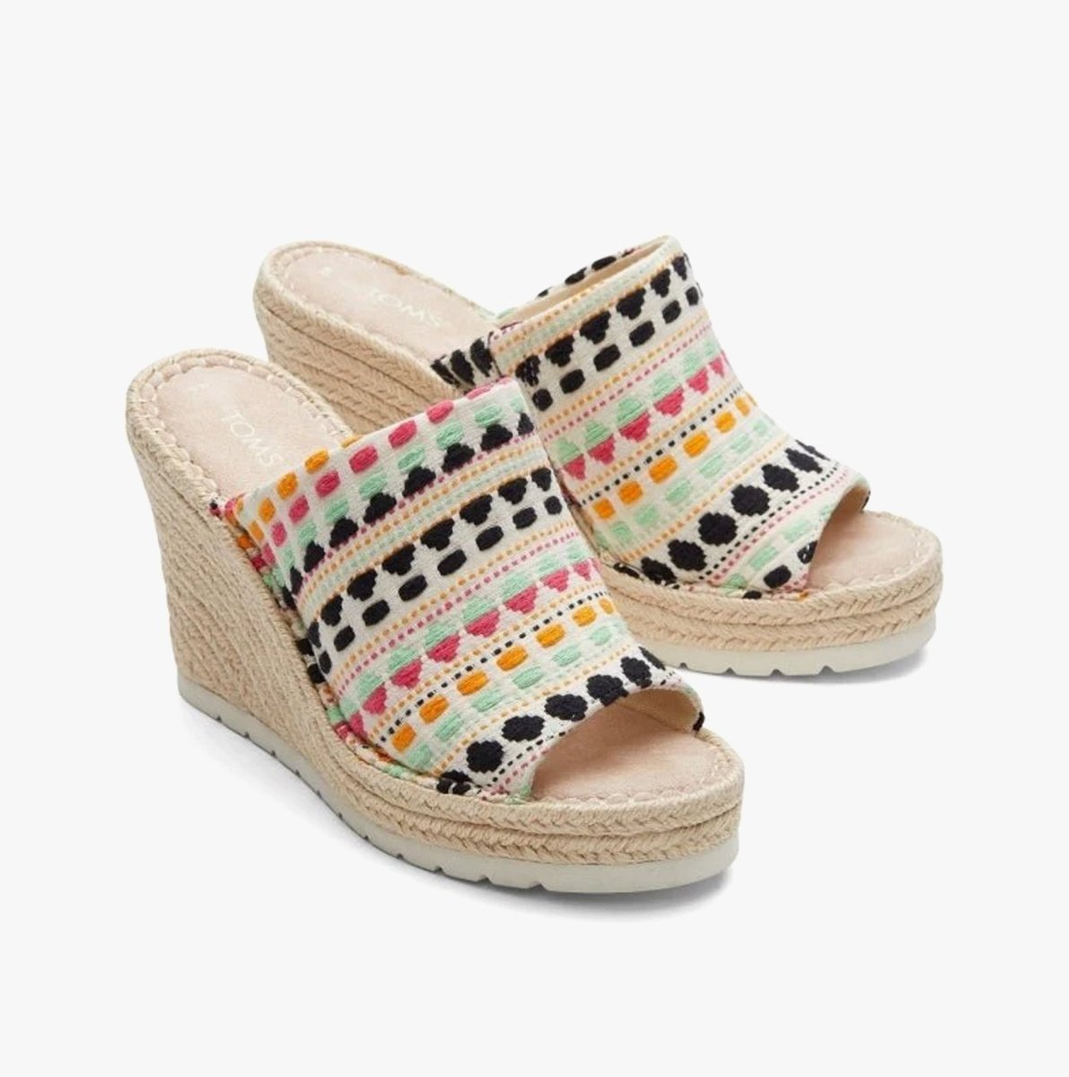 TOMS MONICA Ladies Slingback Wedge Sandals Natural - Shuperb