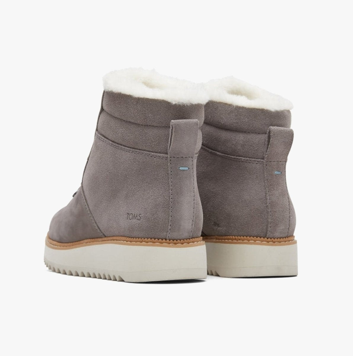 TOMS MOJAVE Ladies Suede Sawtooth Sole Boots Grey - Shuperb