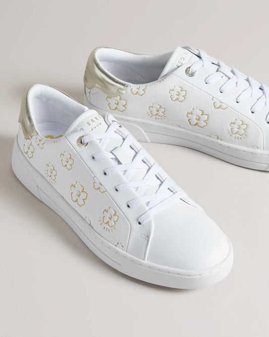 Ted Baker TALIY Womens Trainers White/Gold - Shuperb