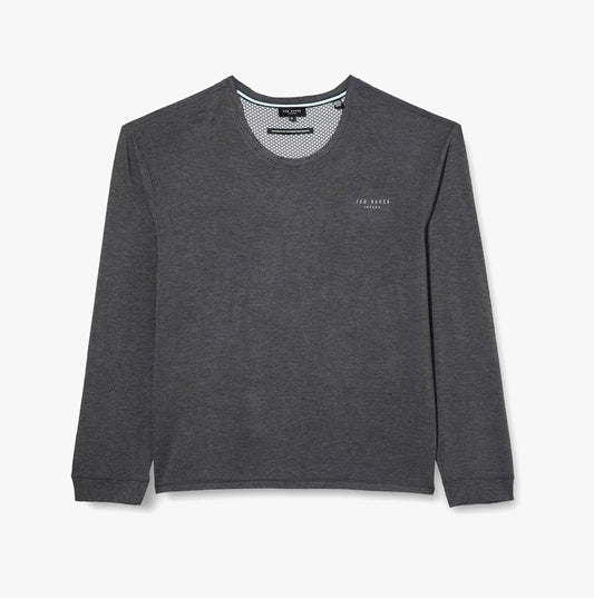 Ted Baker SUPER SOFT Long Sleeve Top Mens Dark Grey - Shuperb