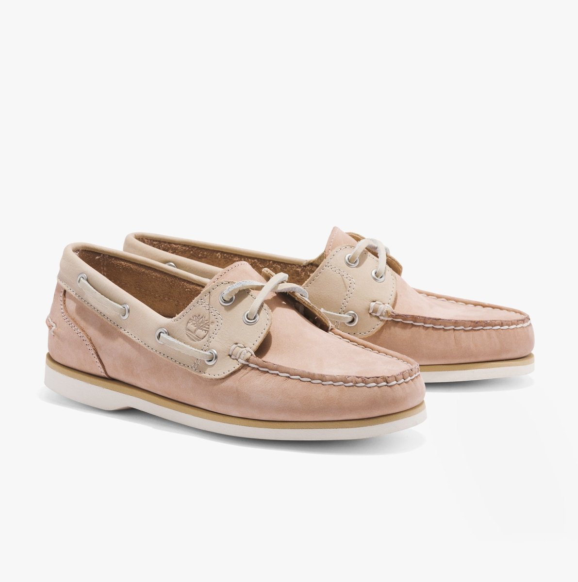 Timberland Classic Boat 2 - Eye Ladies Wide Nubuck Boat Shoes Light Beige - Shuperb