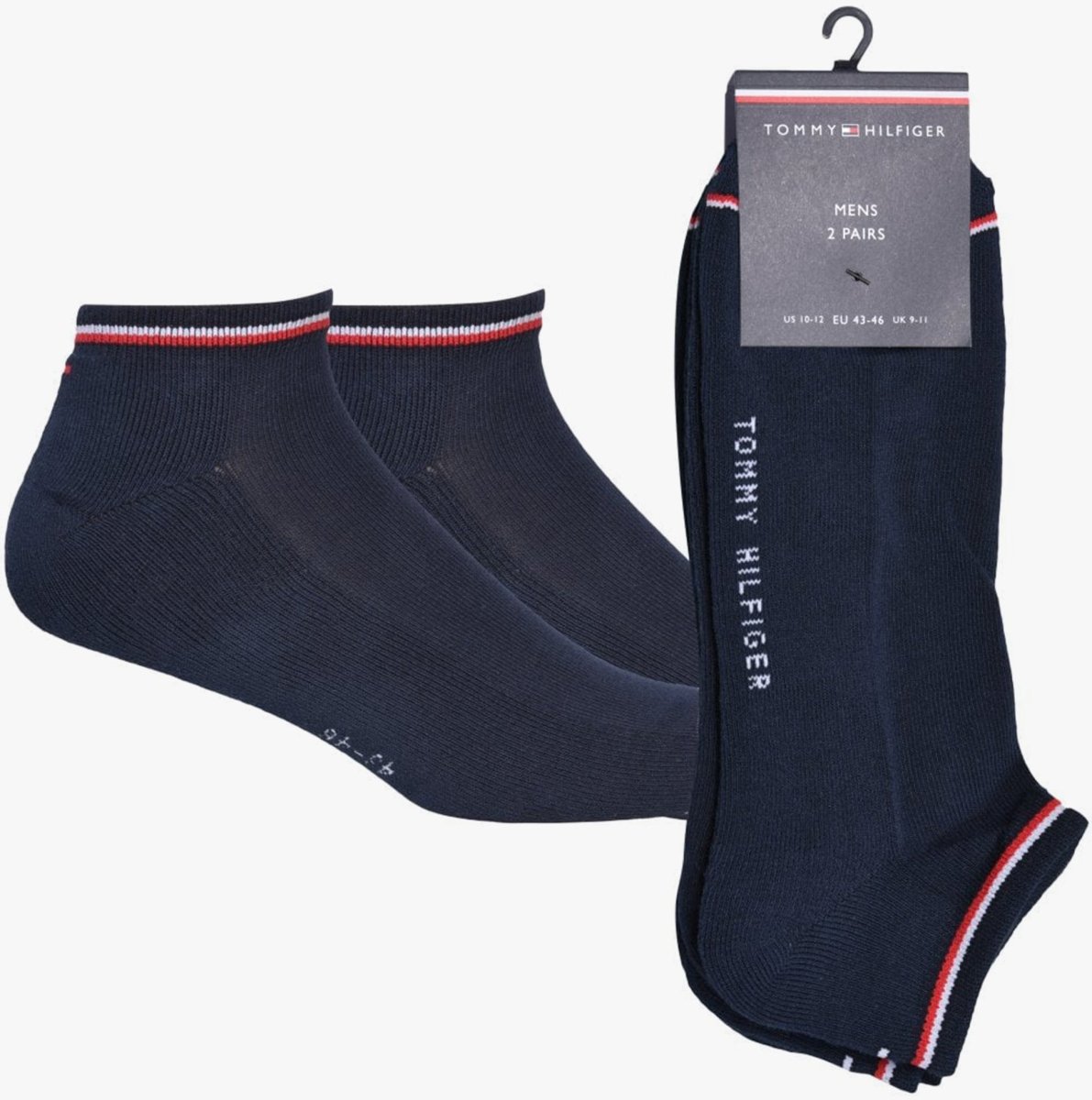 Tommy Hilfiger Iconic Sneaker Footie 2 Pack Mens Socks Dark Navy - Shuperb