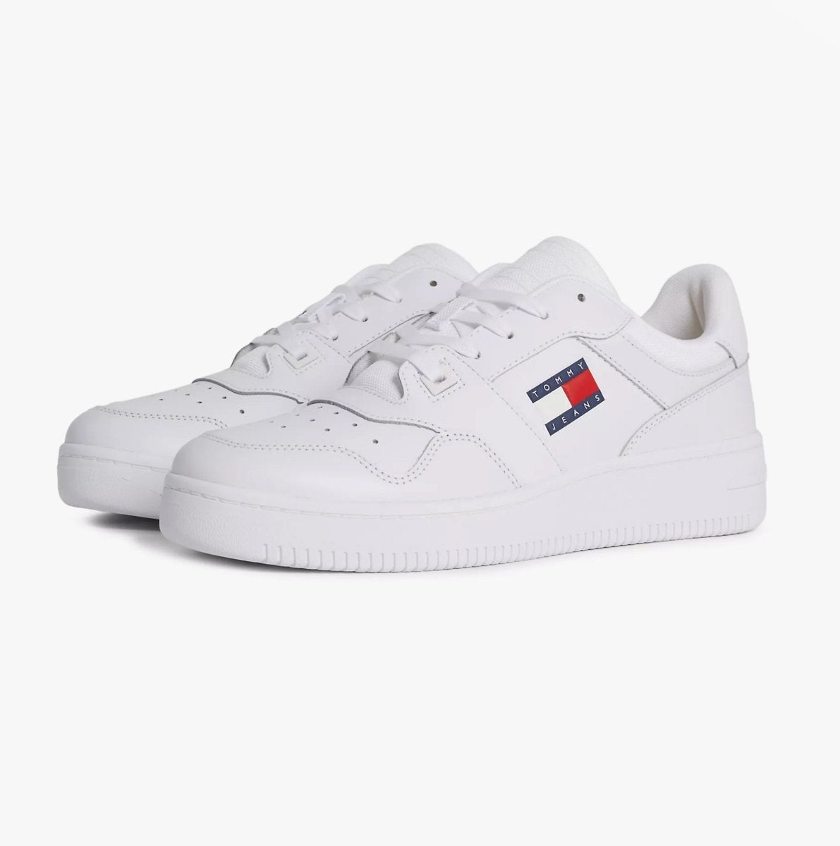 Tommy Hilfiger RETRO ESSENTIAL BASKETBALL Mens Trainers White - Shuperb