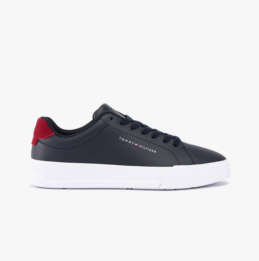 Tommy Hilfiger COURT LEATHER Mens Trainers Desert Sky - Shuperb