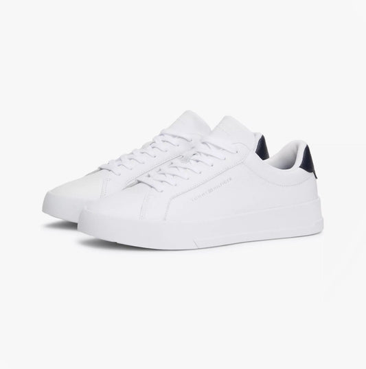 Tommy Hilfiger COURT BETTER LEATHER Mens Trainers White - Shuperb