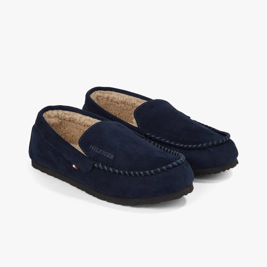 Tommy Hilfiger HILFIGER DRIVER HOUSE Mens Moccasin Slippers Desert Sky - Shuperb