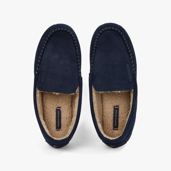 Tommy Hilfiger HILFIGER DRIVER HOUSE Mens Moccasin Slippers Desert Sky - Shuperb