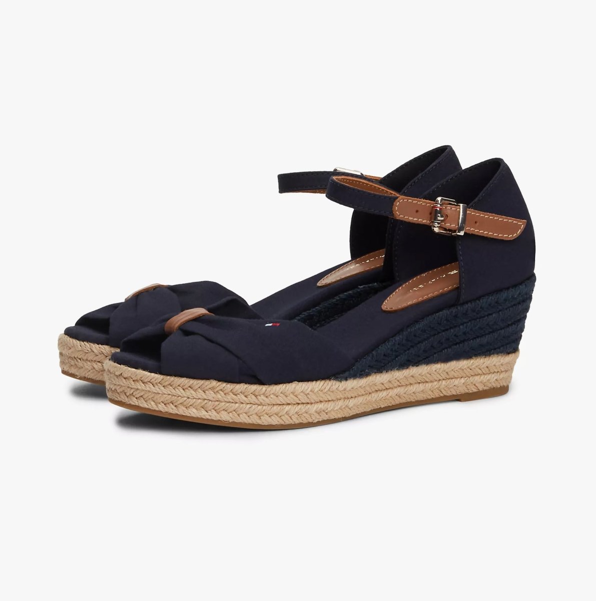 Tommy Hilfiger WEBBING WEDGE SANDAL Womens Espadrilles Space Blue - Shuperb