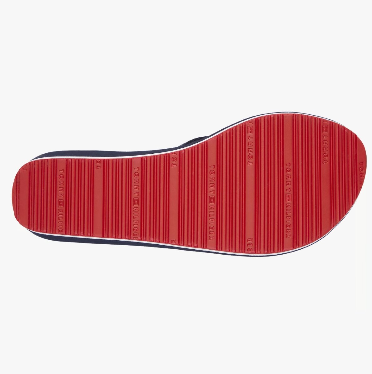 Tommy Hilfiger CORPORATE WEDGE Womens Flip Flops Red White Blue - Shuperb