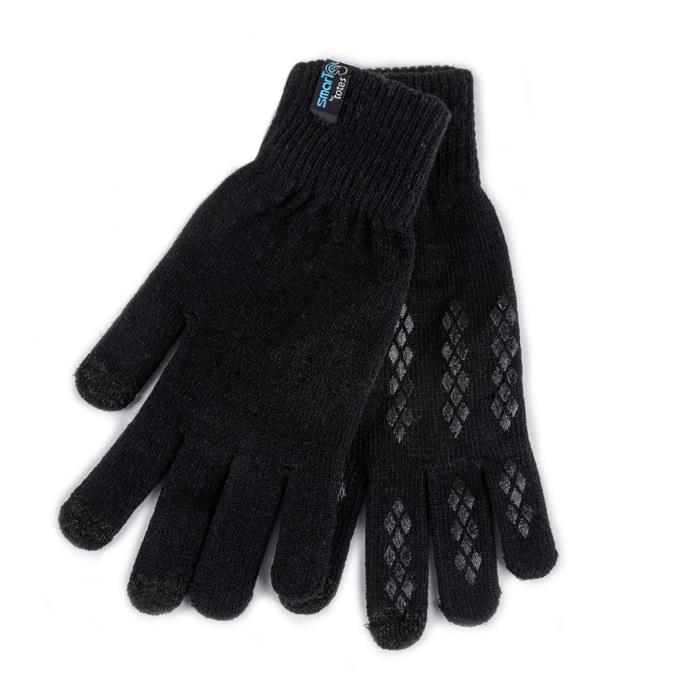 Totes Toasties DOUBLE THERMAL LINED SMARTOUCH Mens Gloves Black - Shuperb