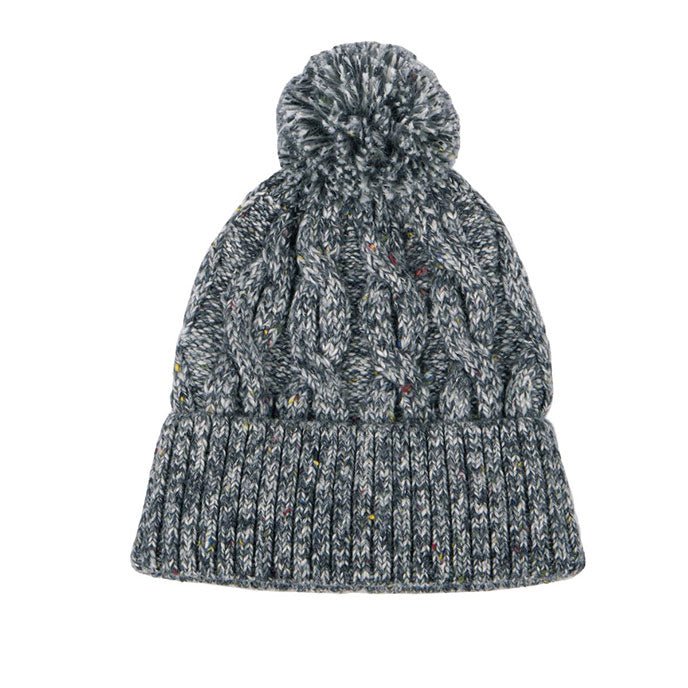 Totes Toasties Knitted Nep Knitted Hat Mens Bobble Grey - Shuperb