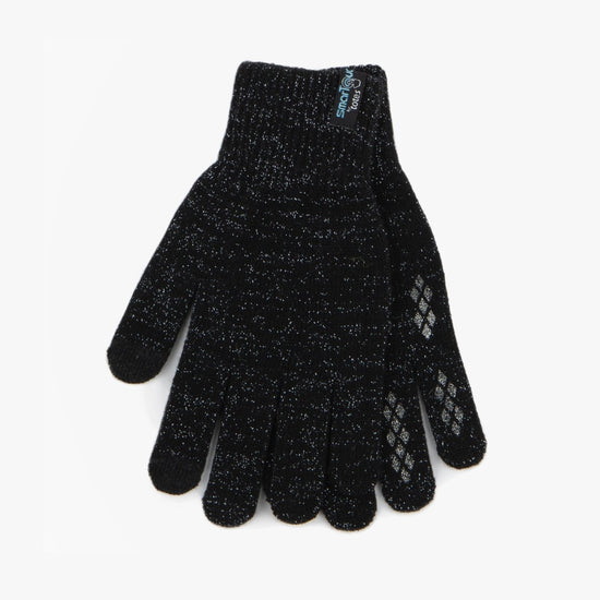 Totes Toasties STRETCH KNITTED SMARTOUCH GLOVES Womens Black Sparkle - Shuperb