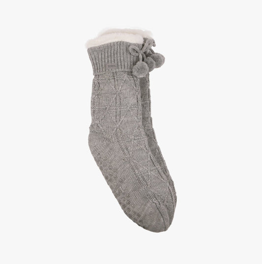 Totes Toasties Texture Slipper Socks Womens Socks Grey - Shuperb