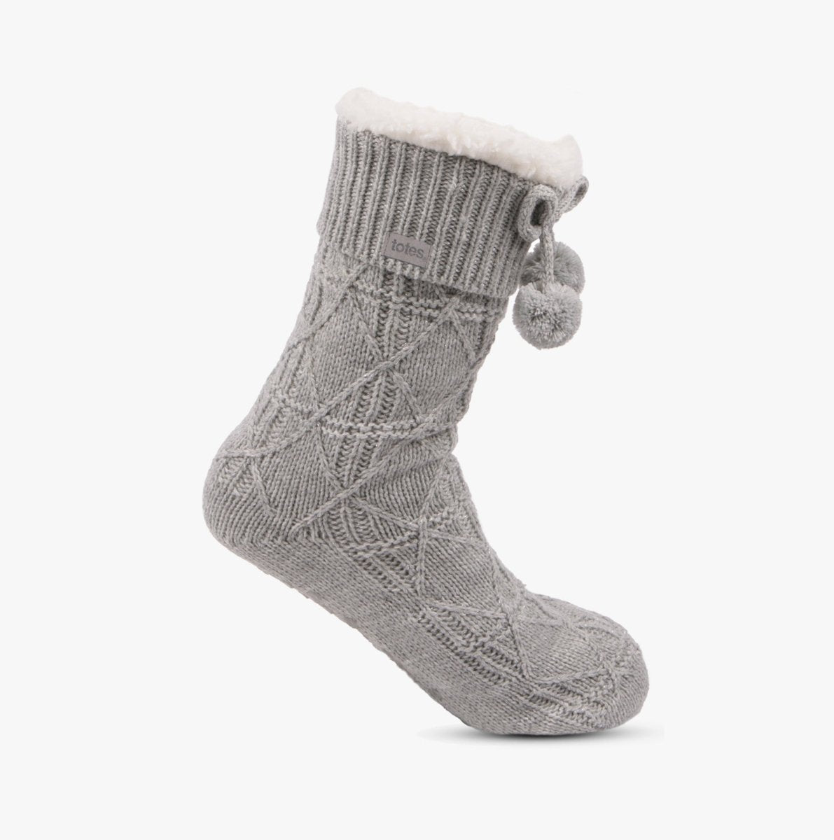 Totes Toasties Texture Slipper Socks Womens Socks Grey - Shuperb