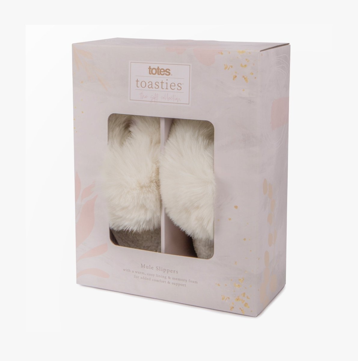 Totes Toasties TEXTURED FAUX FUR MULE Slippers Womens Cream - Shuperb