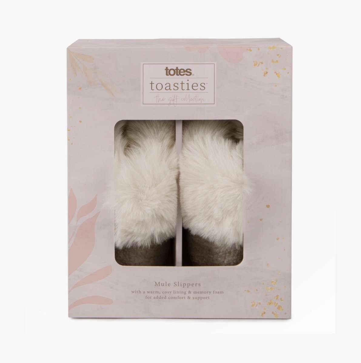 Totes Toasties TEXTURED FAUX FUR MULE Slippers Womens Cream - Shuperb