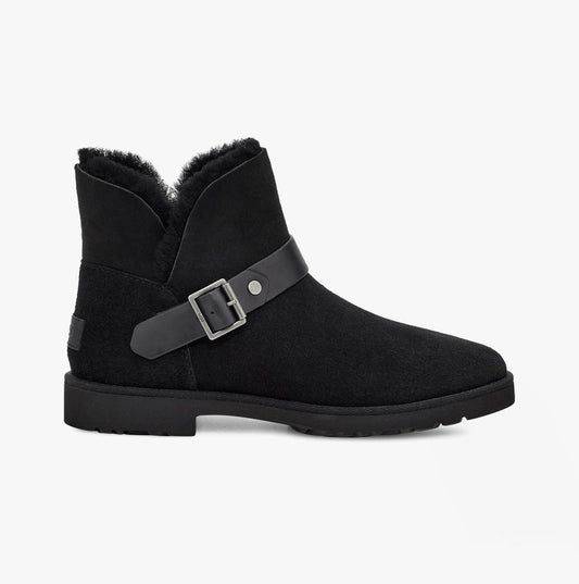 UGG ROMELY SHORT BUCKLE Womens Classic Boots Black - Shuperb