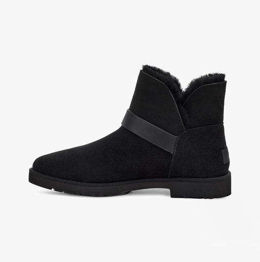 UGG ROMELY SHORT BUCKLE Womens Classic Boots Black - Shuperb