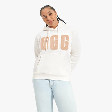 UGG REY UGGFLUFF LOGO Womens Hoodie Nimbus / Sand - Shuperb