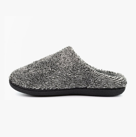 Zedzzz NOAH Mens Plush Velour Mule Slippers Grey - Shuperb